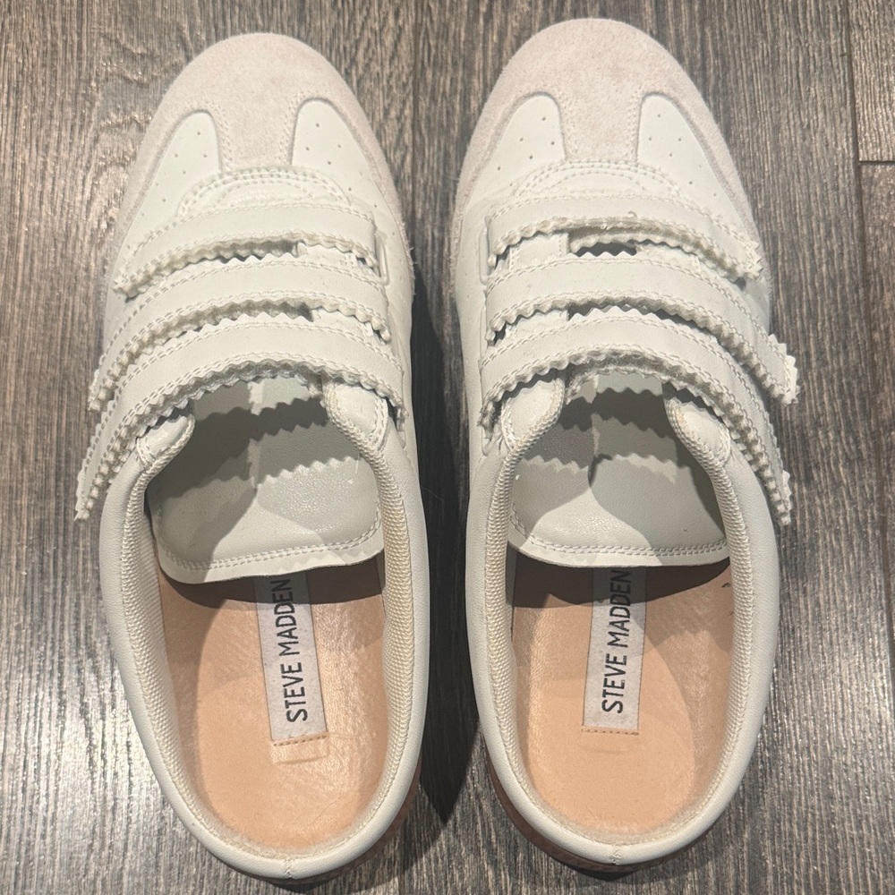 Steve Madden Women's Cream Strap Sneakers